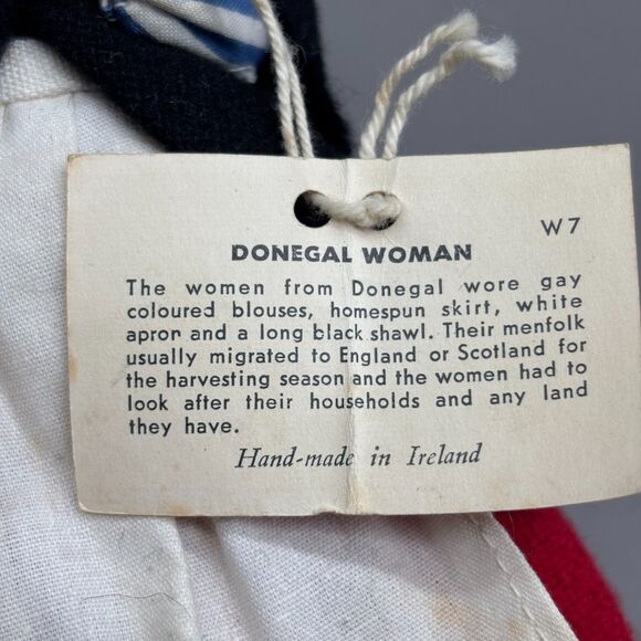 Jay of Dublin Collectors Character Doll Donegal Woman Handmade Ireland Tag 6.5" - Picture 3 of 11